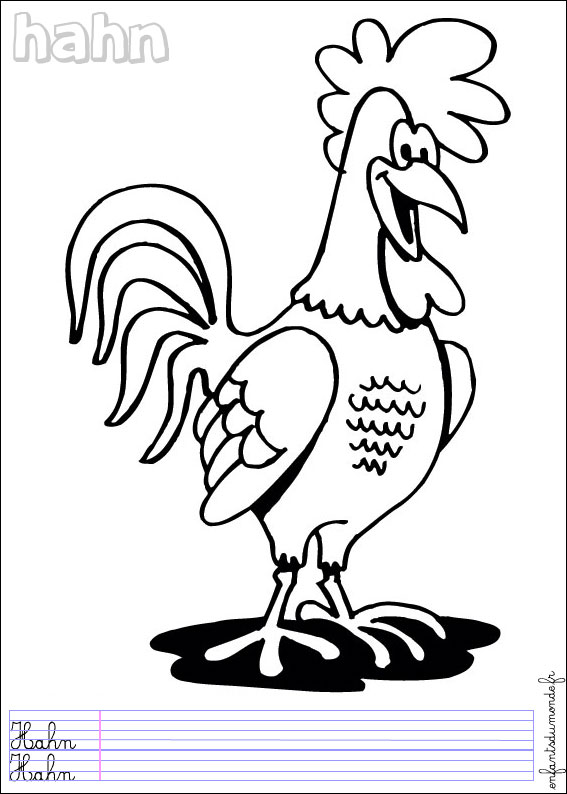 coloriage coq 3
